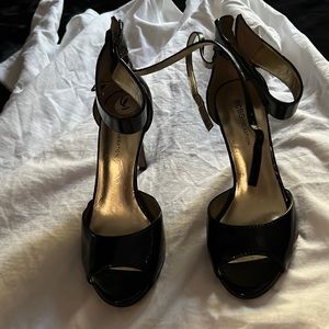 BCBG, black heels, ankle strap, NEW without tags, size 6